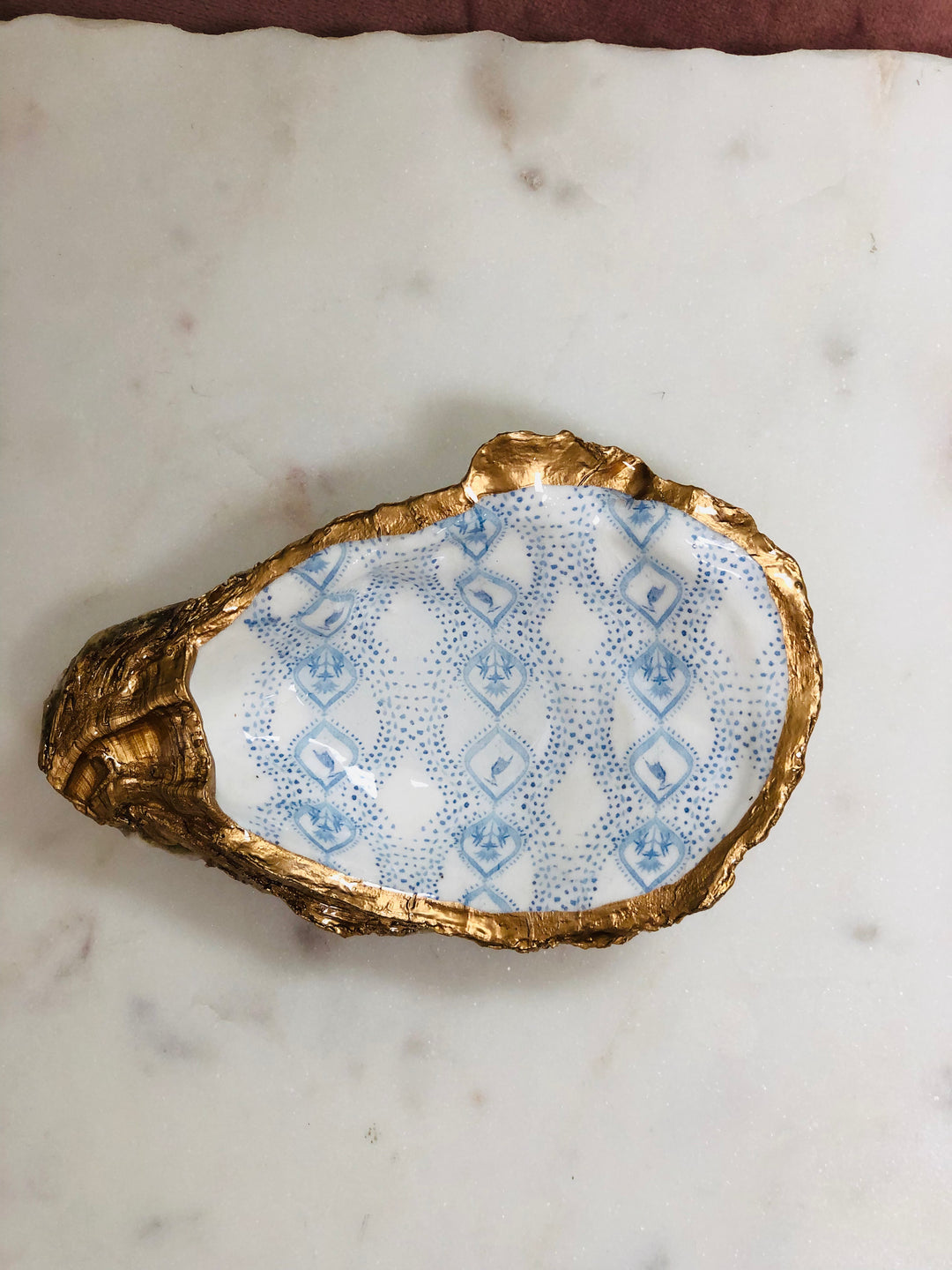 Gilded Oyster Shell Jewelry Dish - Medium
