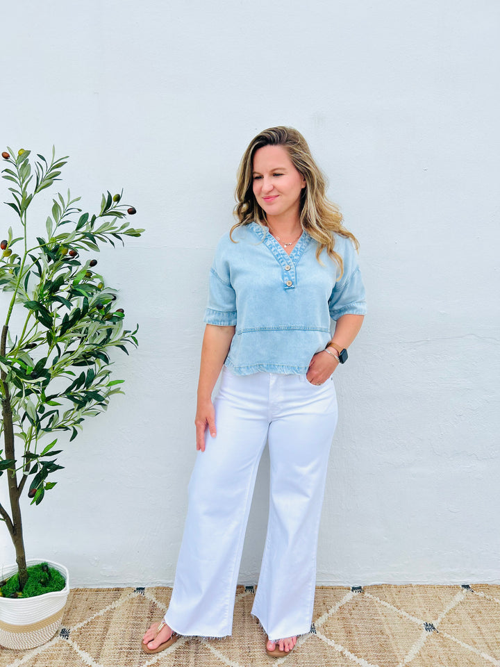 Choosing Texas Denim Top