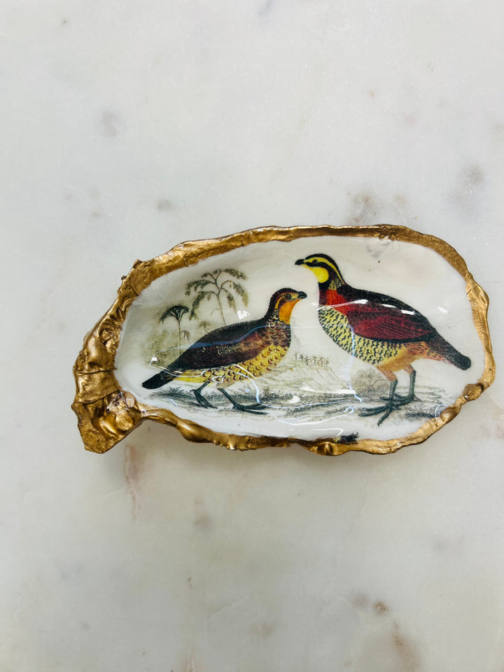 Gilded Oyster Shell Jewelry Dish - Medium
