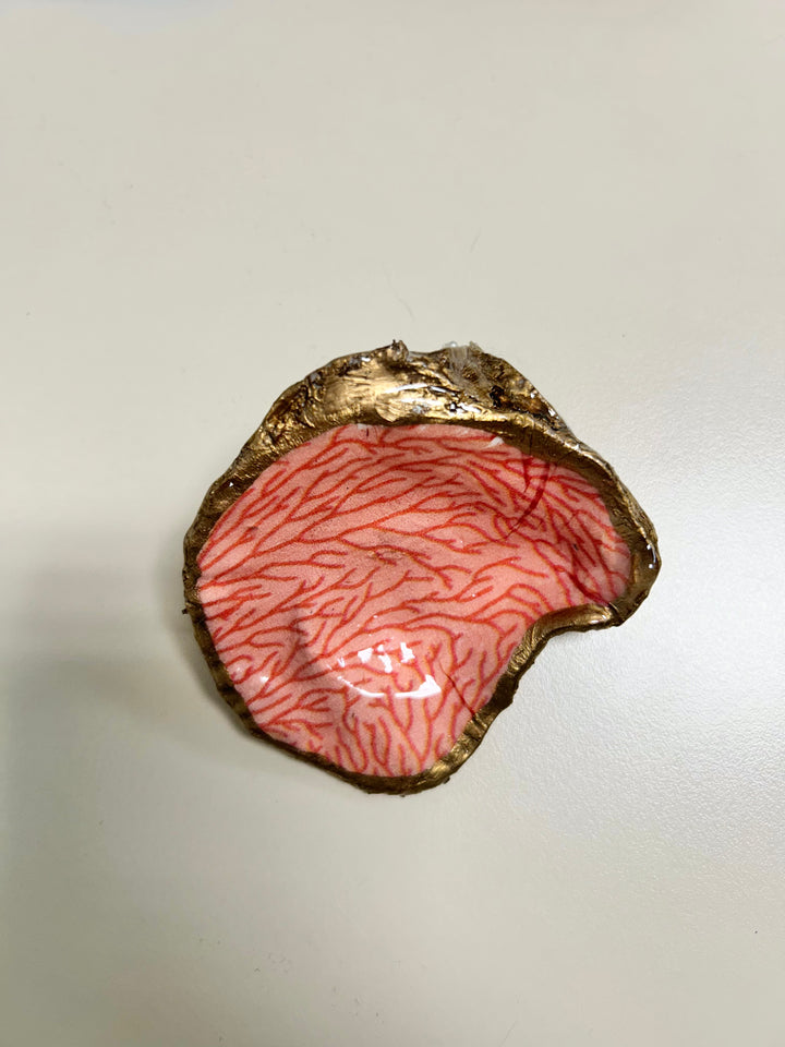 Gilded Oyster Shell Jewelry Dish - Medium