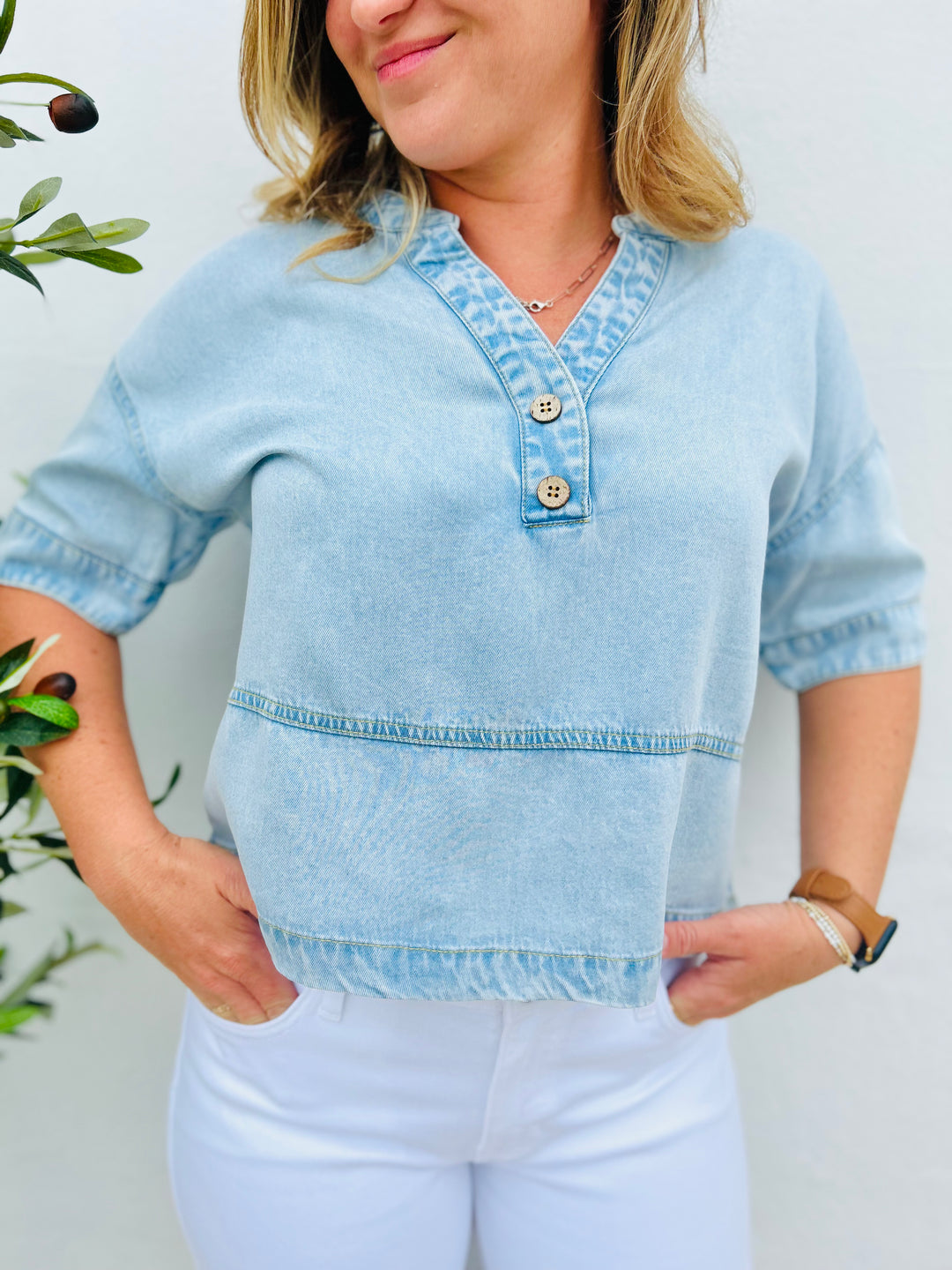 Choosing Texas Denim Top