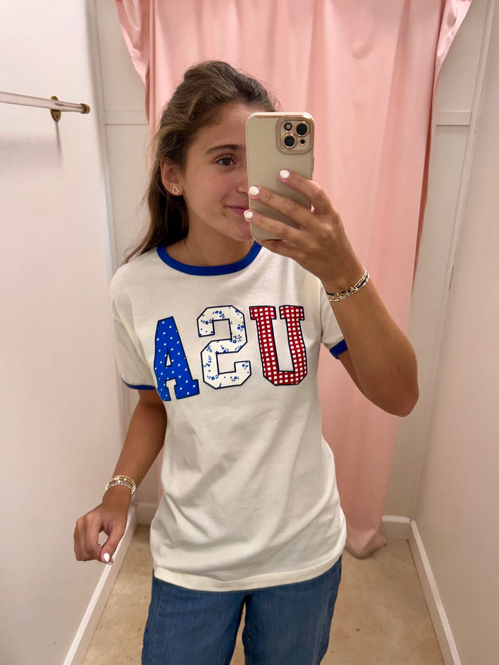 USA Mix-and-Match Letter - Ringer Graphic Top