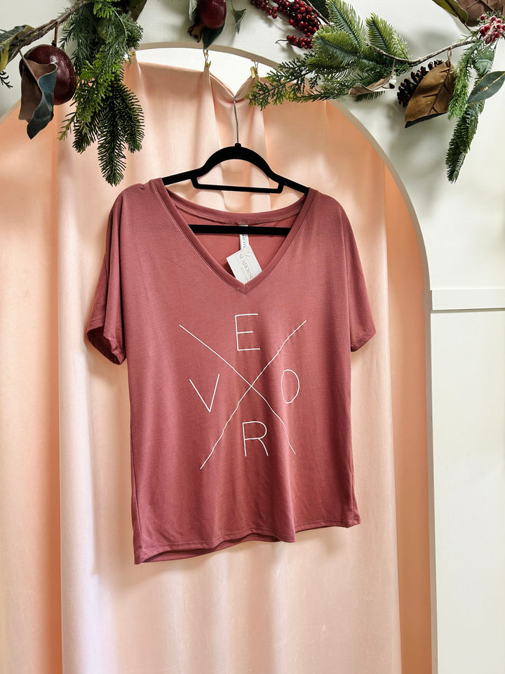 Vero V-Neck -  Mauve