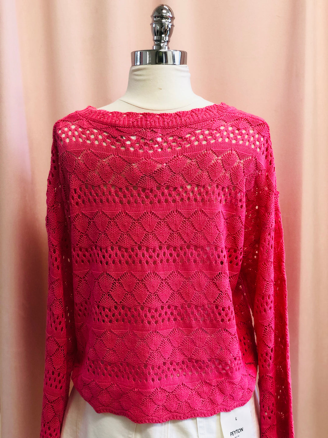 Laurel Crocheted Top Pink