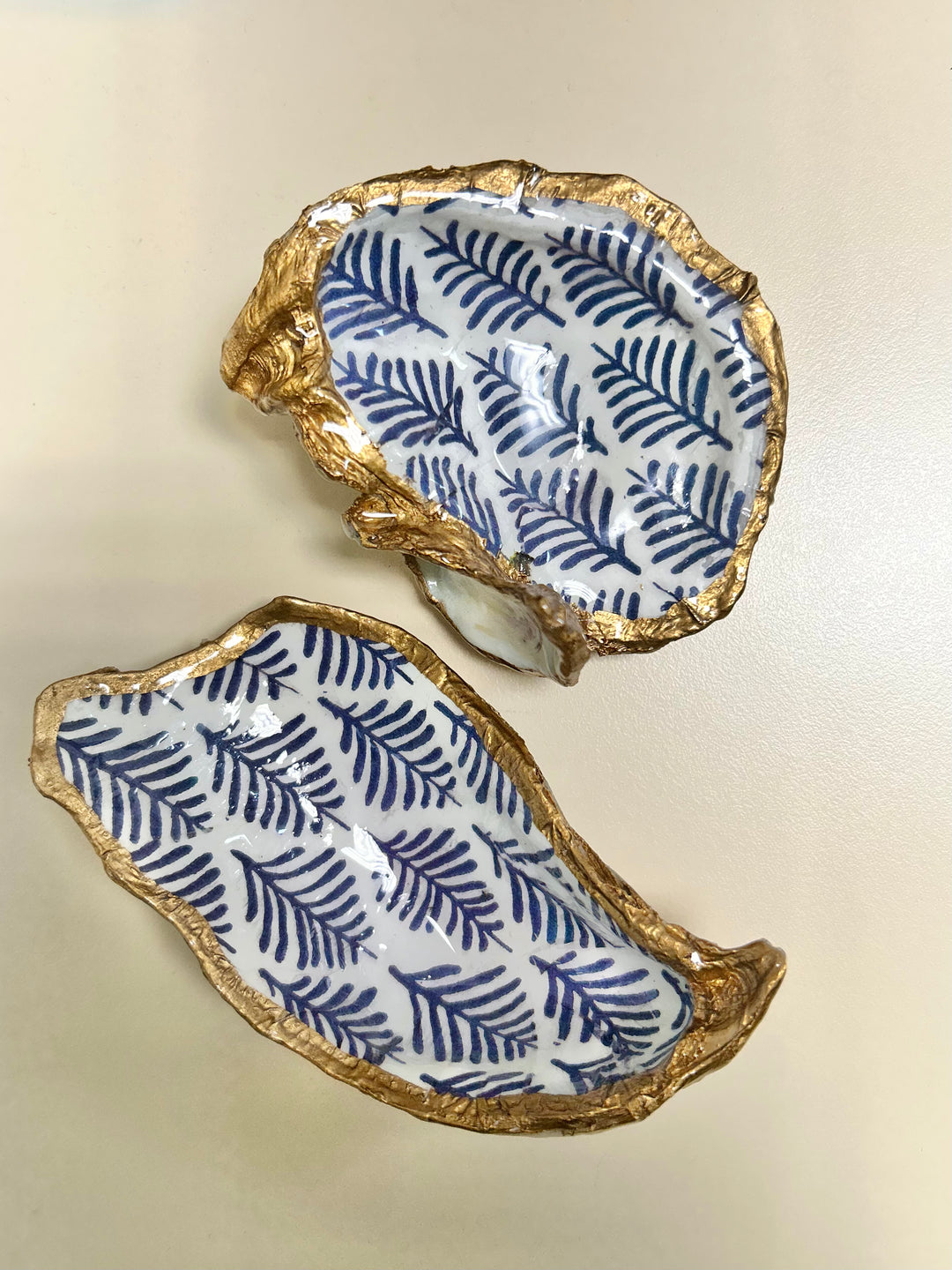 Gilded Oyster Shell Jewelry Dish - Medium
