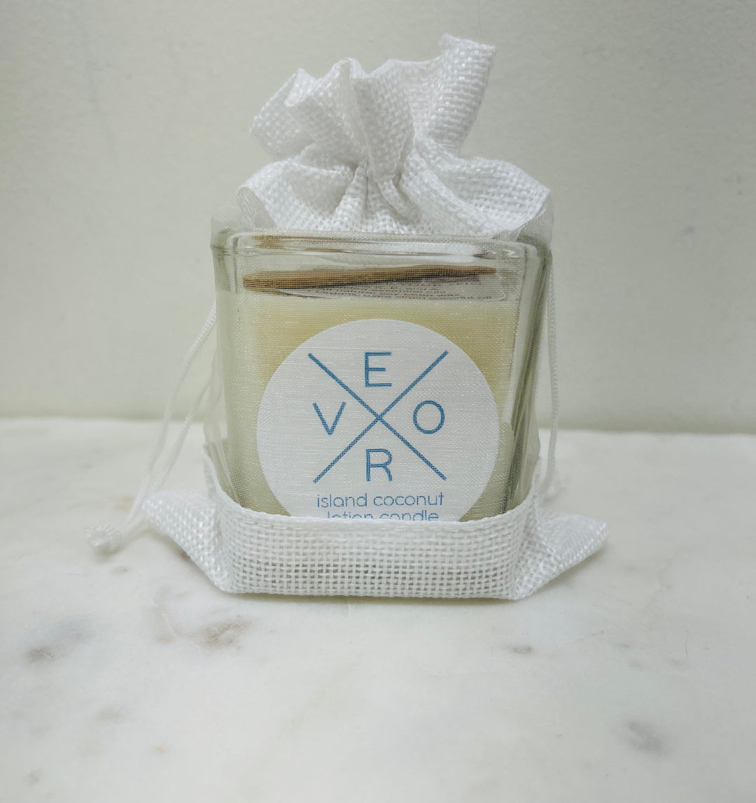 The VERO Candle Glass - Island Coconut Lotion Candle