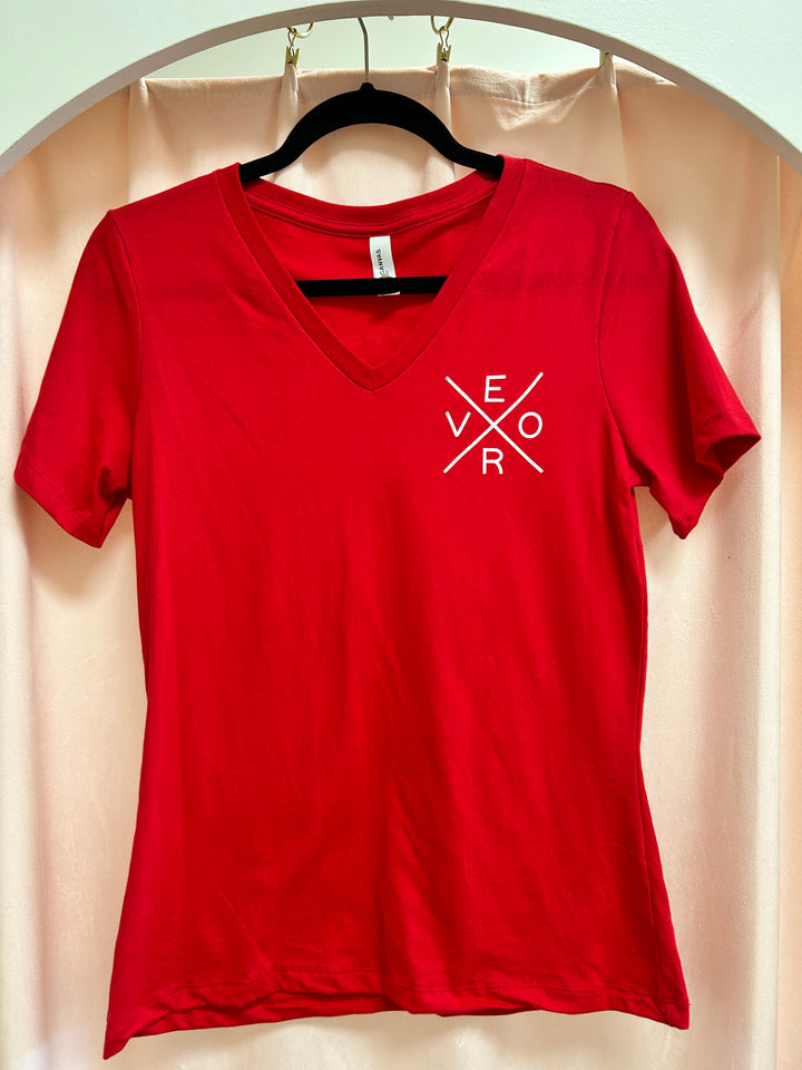 Vero V-Neck-Red (Front & Back Logo)