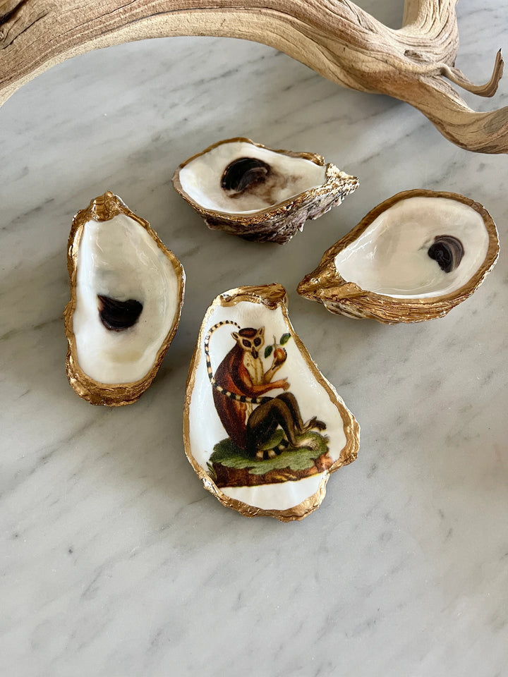 Gilded Oyster Shell Jewelry Dish - Medium