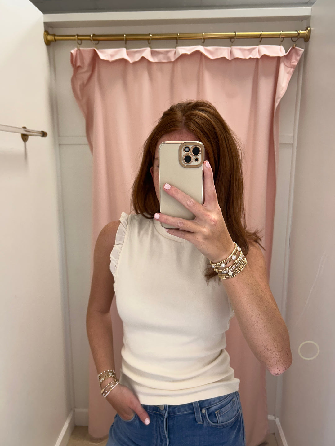 DEAR JOHN - Bridget Sleeveless Top - Egret