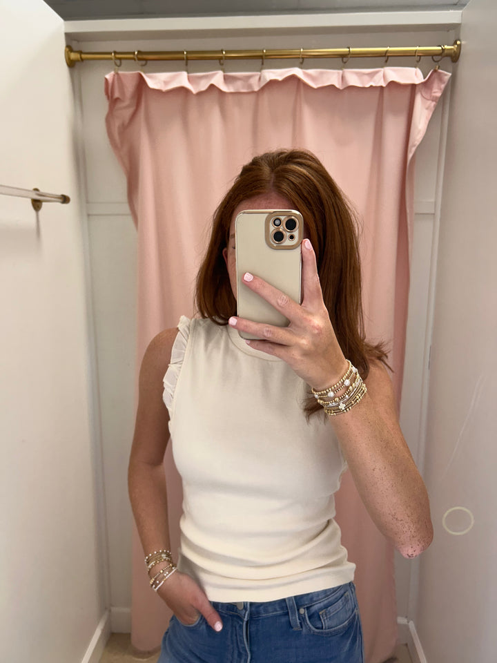 DEAR JOHN - Bridget Sleeveless Top - Egret