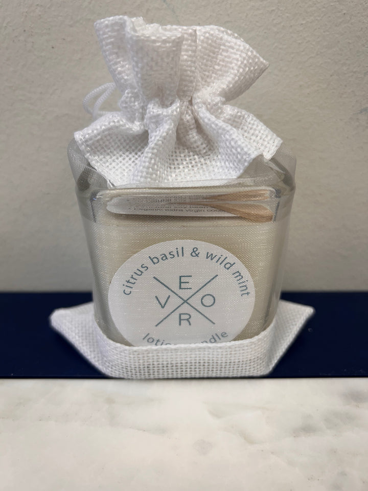 The VERO Candle Glass - Citrus Basil and Wild Mint