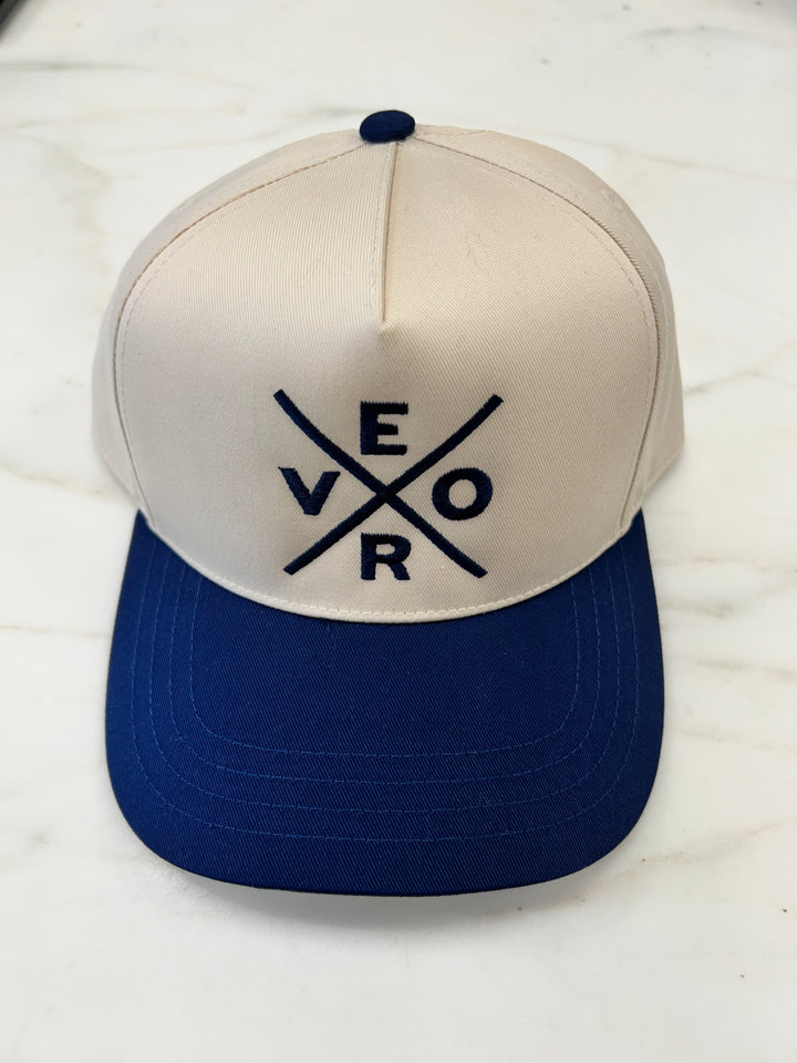 Vero Trucker Hat - Navy Blue/ Beige