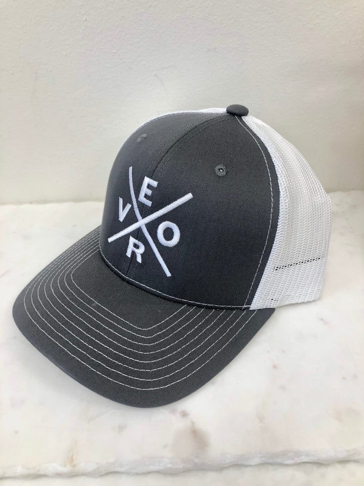 Vero Trucker Hat - Charcoal Grey & White*