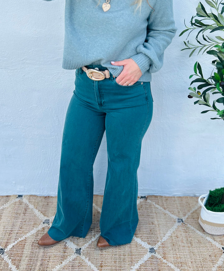 DEAR JOHN - Fiona Wide Leg Jean - Mediterranea