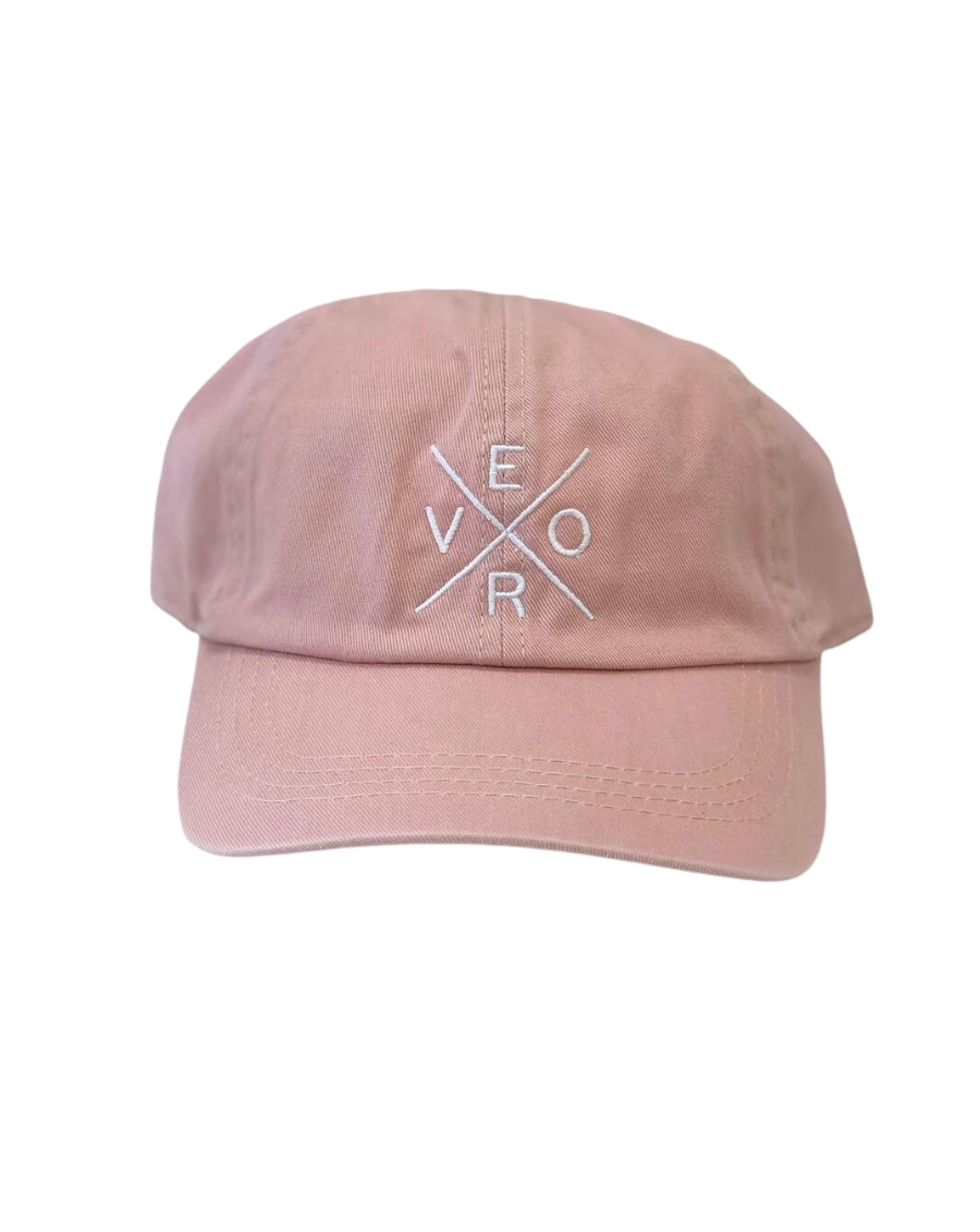 Vero Hat - Dusty Pink & White