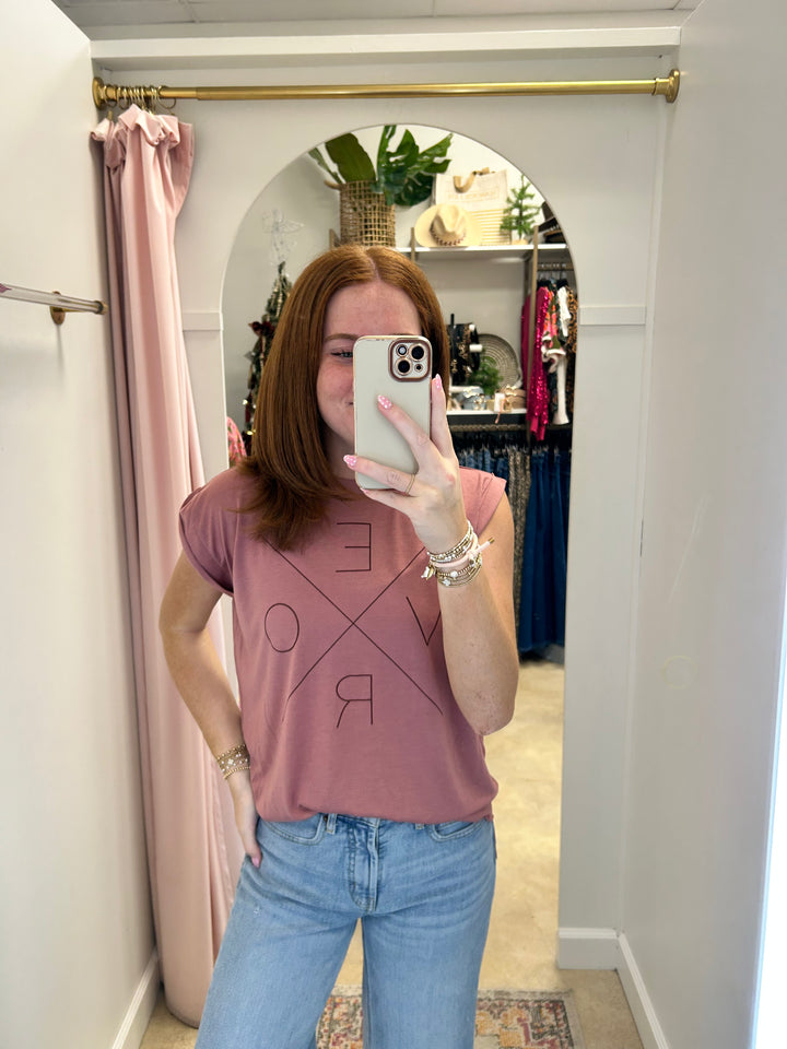 Vero Muscle Tee - Mauve & Wine