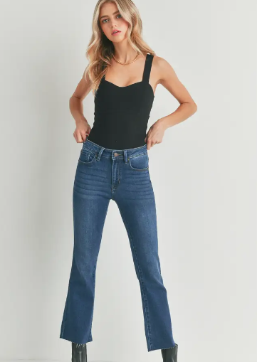 The Holiday Cropped Flare - Dark Denim