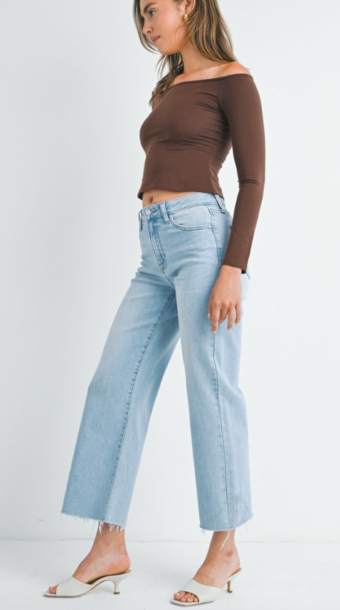 Sadie Slim Wide Leg Jeans - Light Denim