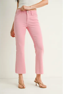 Bubblegum Cropped Flare Jeans