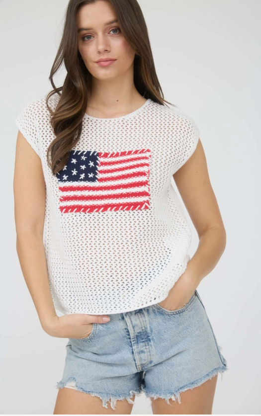 American Girl Crochet Top - White