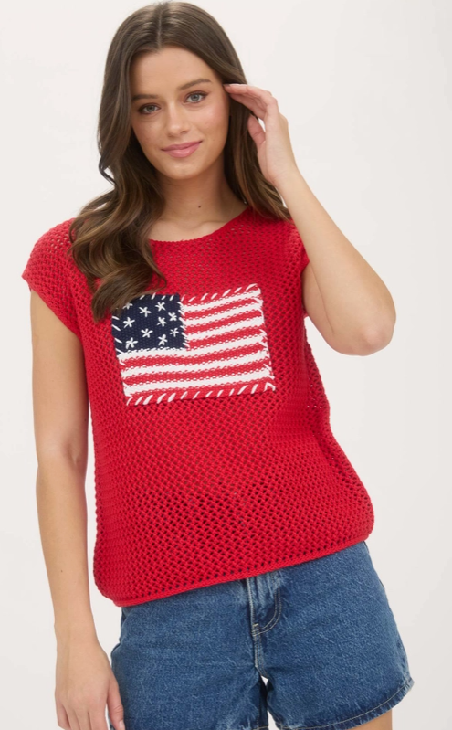 American Girl Crochet Top - Red