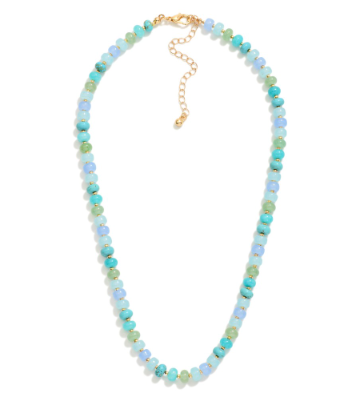 Candy Stone Beaded Necklace - Blue