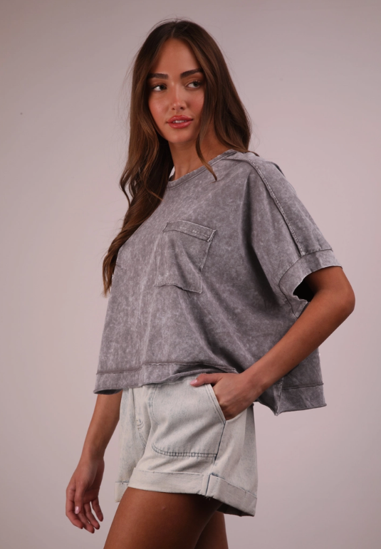 Basically Yours Top - Charcoal