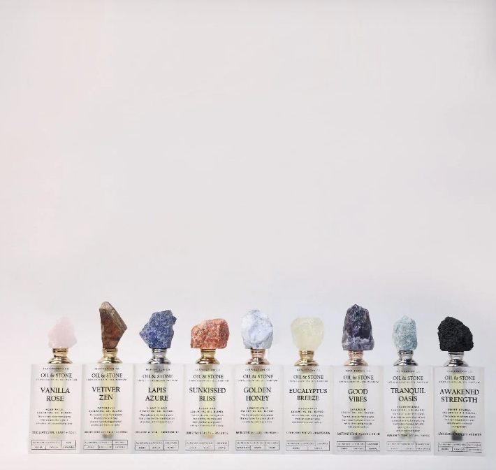 Oil &amp; Stone: Awakened Strength - Lava Stone Premium Oil Perfume - Full Size Stone Bottle