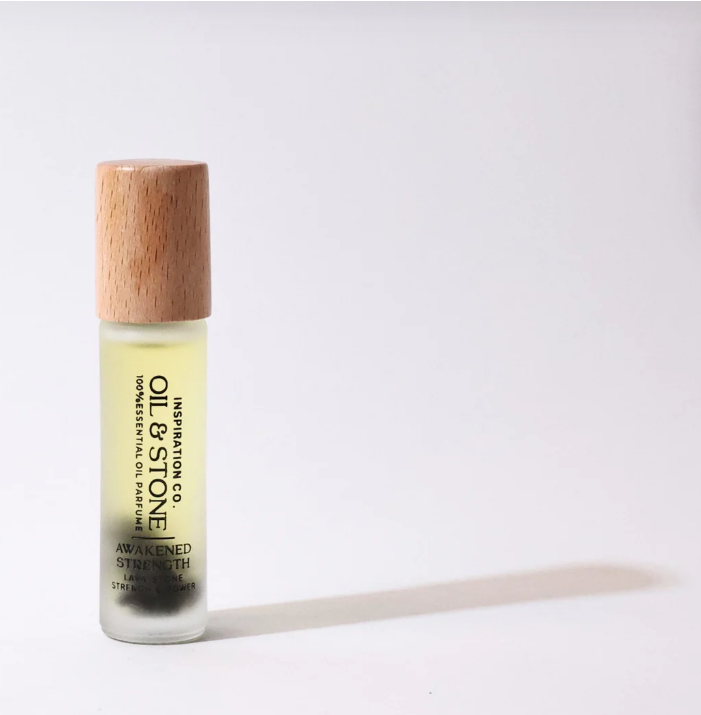 Oil &amp; Stone: Awakened Strength - Lava Stone Premium Oil Perfume - Roller Bottle