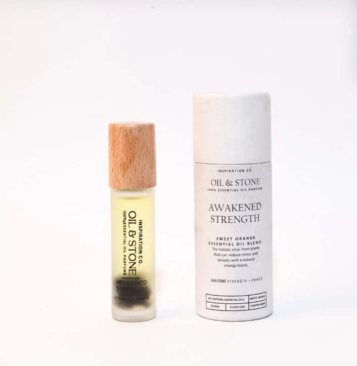 Oil &amp; Stone: Awakened Strength - Lava Stone Premium Oil Perfume - Roller Bottle