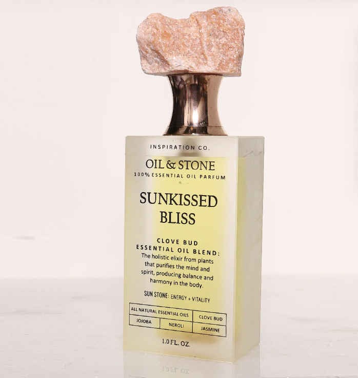 Oil &amp; Stone: Sunkissed Bliss - Sunstone Premium Oil Perfume - Full Size Stone Bottle