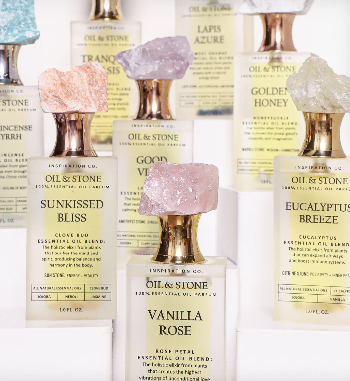Oil &amp; Stone: Sunkissed Bliss - Sunstone Premium Oil Perfume - Full Size Stone Bottle