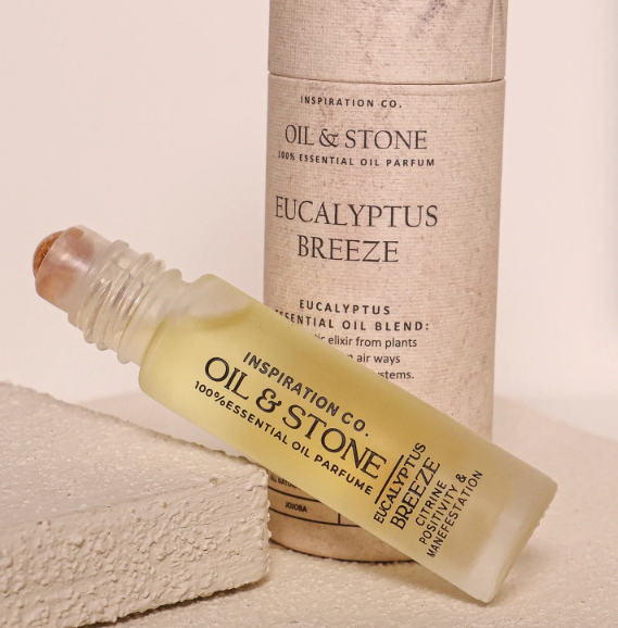 Oil &amp; Stone: Eucalyptus Breeze - Citrine Premium Oil Perfume - Roller Bottle