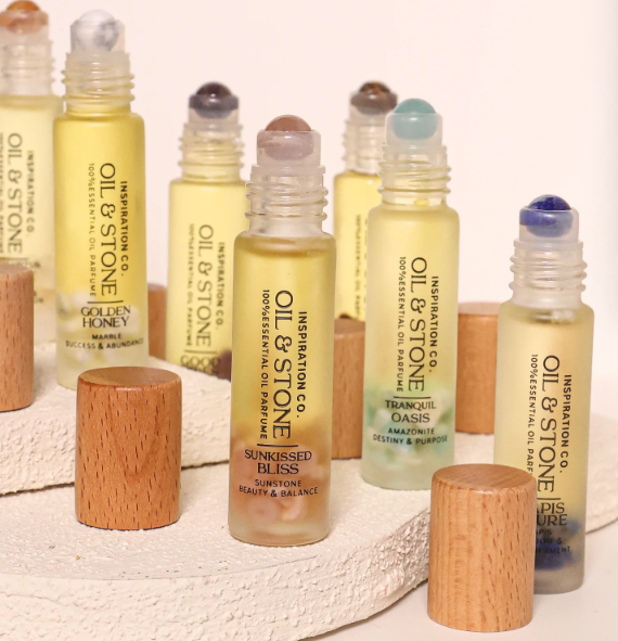 Oil &amp; Stone: Eucalyptus Breeze - Citrine Premium Oil Perfume - Roller Bottle