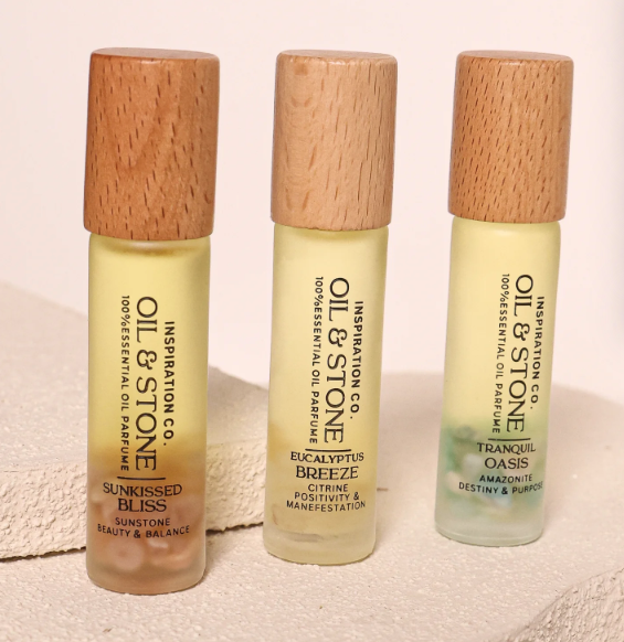 Oil &amp; Stone: Eucalyptus Breeze - Citrine Premium Oil Perfume - Roller Bottle