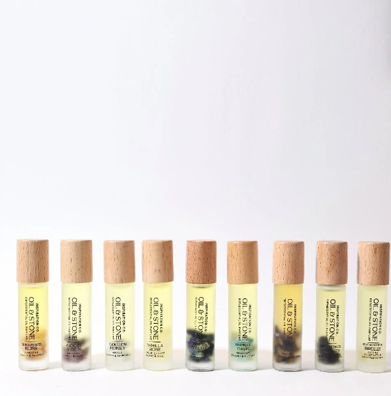 Oil &amp; Stone: Golden Honey - Marble Premium Oil Perfume - Roller Bottle