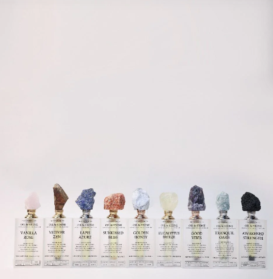 Oil &amp; Stone: Good Vibes - Amethyst Premium Oil Perfume - Full Size Stone Bottle