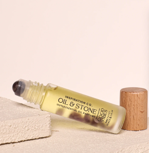Oil &amp; Stone: Good Vibes - Amethyst Premium Oil Perfume - Roller Bottle