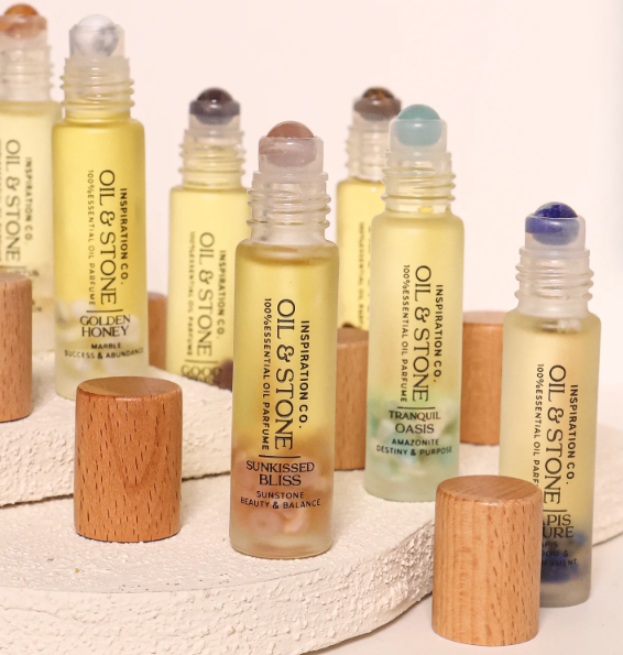 Oil &amp; Stone: Good Vibes - Amethyst Premium Oil Perfume - Roller Bottle