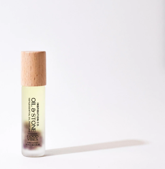 Oil &amp; Stone: Good Vibes - Amethyst Premium Oil Perfume - Roller Bottle