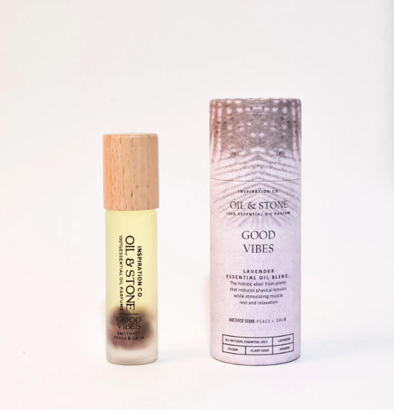 Oil &amp; Stone: Good Vibes - Amethyst Premium Oil Perfume - Roller Bottle