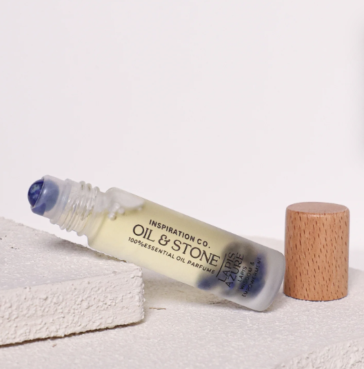 Oil & Stone: Lapis Azure - Blue Lapis Stone Premium Oil Perfume - Roller Bottle