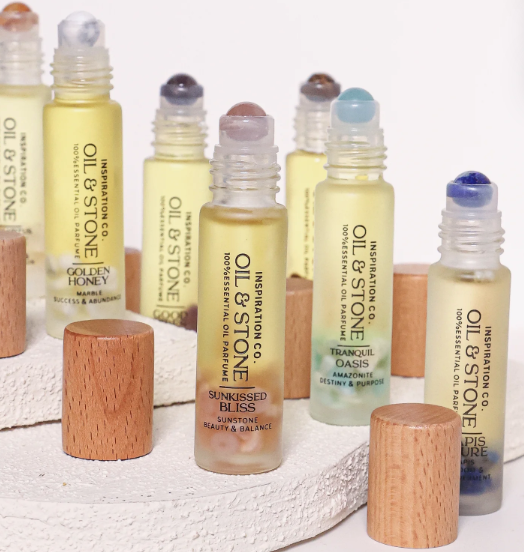 Oil & Stone: Lapis Azure - Blue Lapis Stone Premium Oil Perfume - Roller Bottle