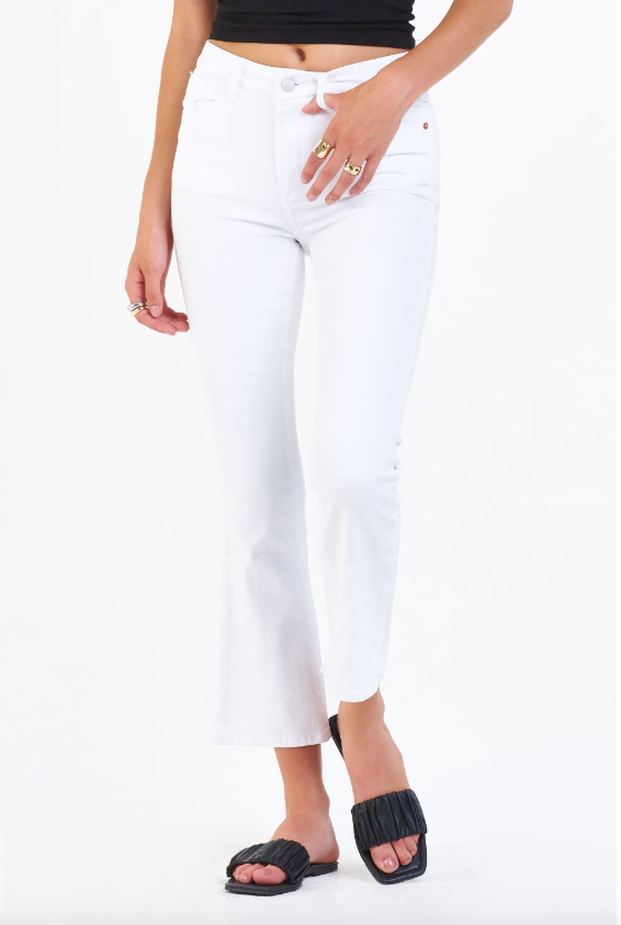 DEAR JOHN - Jeanne - White Mini Flare Jeans