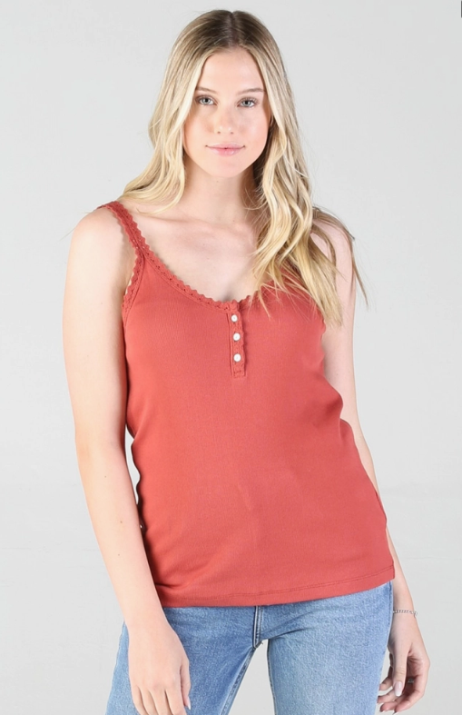 Angie Clean Hearts Tanks - Terracotta
