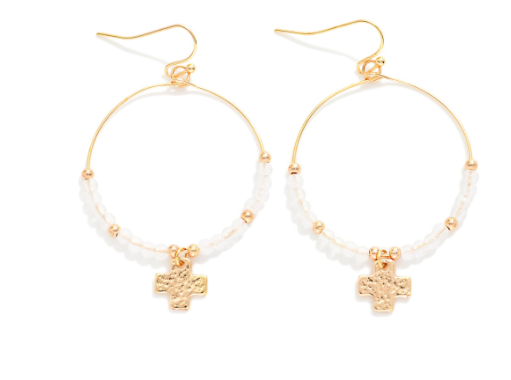 Beaded Betty Cross Earrings