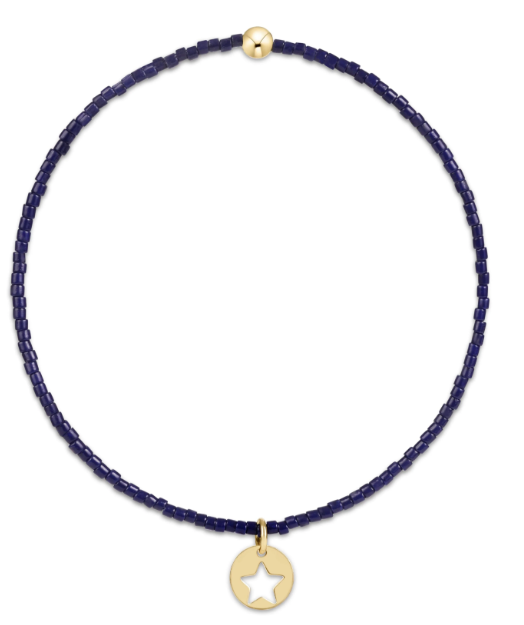 Hope Classic Bracelet - Navy - Star Small Gold Disc