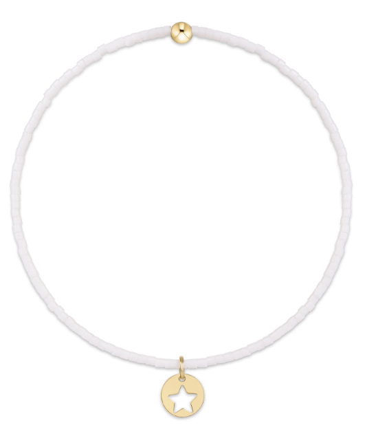Hope Classic Bracelet - White - Star Small Gold Disc