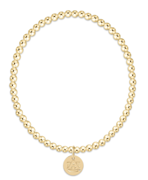 eCOLLEGIATE Classic Gold 3mm Bracelet - Auburn Disc
