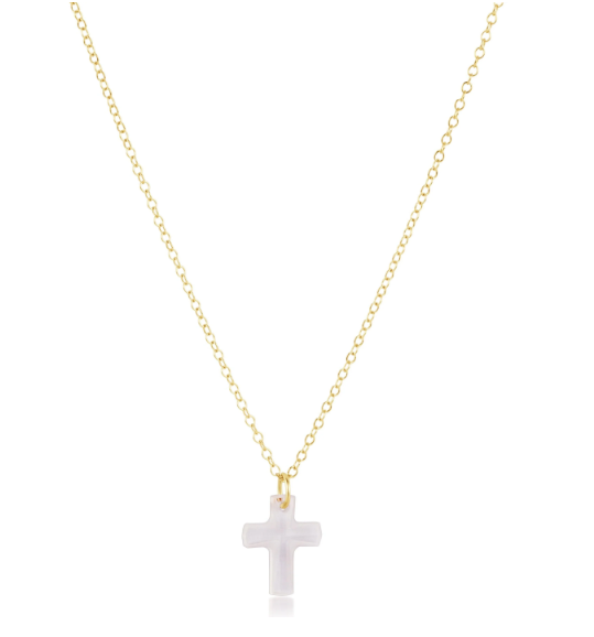 16" Necklace Gold - Blessed Crystal Charm